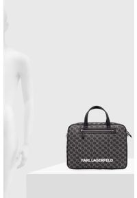 Karl Lagerfeld torba na laptopa kolor czarny. Kolor: czarny. Materiał: poliester #5