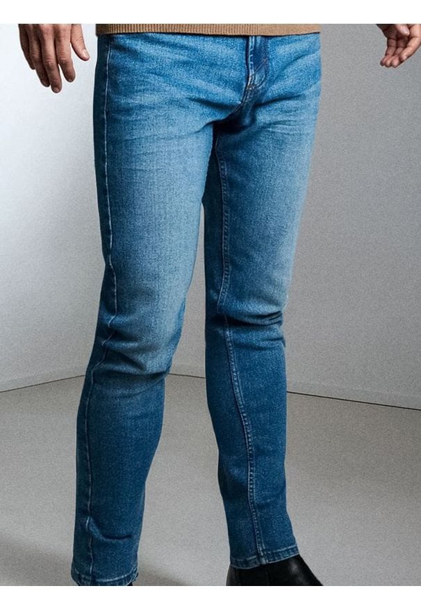 Sinsay - Jeansy slim fit - granatowy. Kolor: niebieski