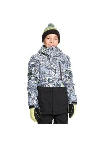 Quiksilver - Kurtka śnieżna dla Chłopcy MISSION Czarny. Kolor: czarny, zielony, wielokolorowy. Materiał: poliester, materiał. Sezon: zima. Sport: narciarstwo