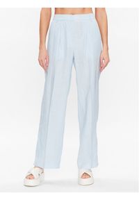 Remain Spodnie materiałowe Linen 500160190 Niebieski Regular Fit. Kolor: niebieski. Materiał: materiał, len