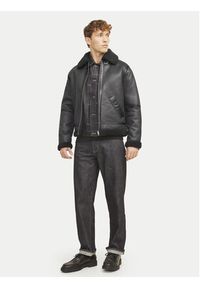 Jack & Jones - Jack&Jones Kurtka z imitacji skóry Cole Aviator 12261819 Czarny Regular Fit. Kolor: czarny. Materiał: skóra #4
