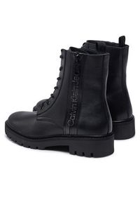 Calvin Klein Jeans Botki Combat Mid Laceup Zip Wn YW0YW01035 Czarny. Kolor: czarny. Materiał: skóra #4