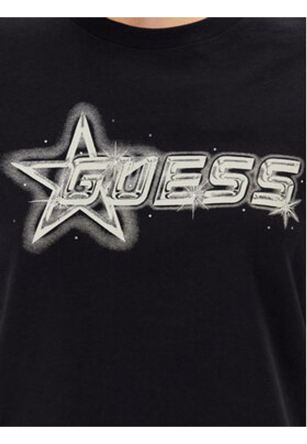 Guess T-Shirt V5GI12 K9RM1 Czarny Boxy Fit. Kolor: czarny. Materiał: bawełna