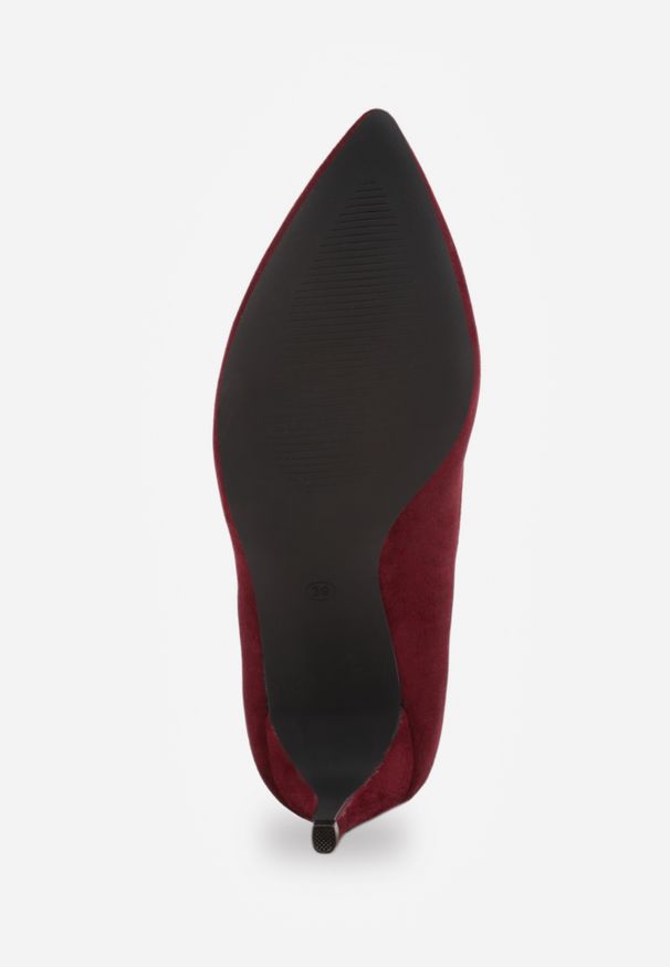 Renee - Bordowe Casualowe Czółenka na Szpilce z Wkładką ze Skóry Naturalnej Cleinae. Okazja: na co dzień. Kolor: czerwony. Materiał: skóra. Obcas: na szpilce. Styl: casual. Wysokość obcasa: średni
