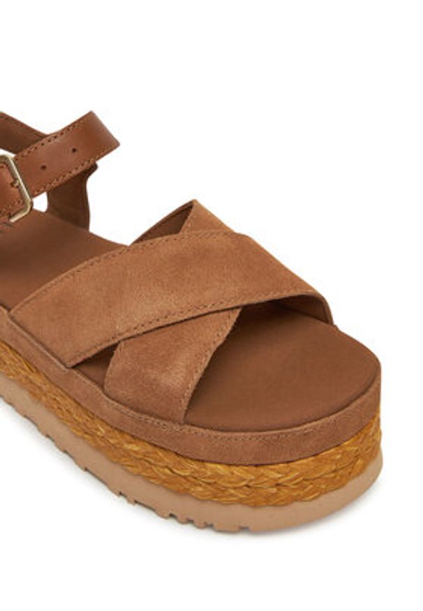 Ugg Espadryle W Aubrey Ankle Strap 1167471 Brązowy. Kolor: brązowy. Materiał: skóra, zamsz