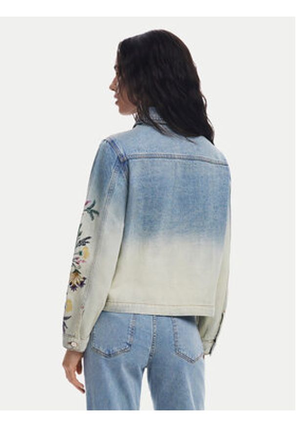 Desigual Kurtka jeansowa Houston 25SWED06 Niebieski Regular Fit. Kolor: niebieski. Materiał: bawełna