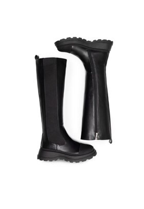 Jenny Fairy Kozaki LORA HY0522-4 Czarny. Kolor: czarny. Materiał: skóra