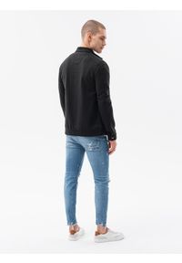 Ombre Clothing - Kurtka męska przejściowa C453 - czarna - XXL. Typ kołnierza: bez kaptura, kołnierzyk stójkowy. Kolor: czarny. Materiał: materiał, poliester #3