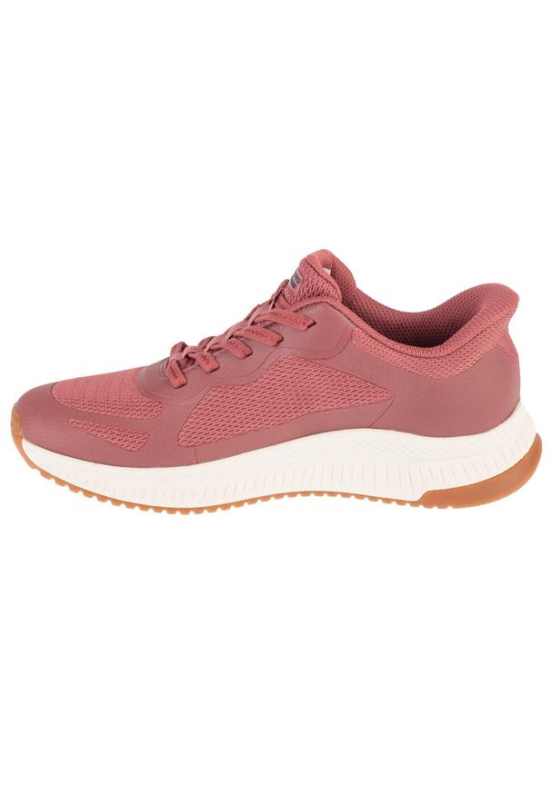 skechers - Buty sportowe Sneakersy damskie, Slip-Ins: Bobs Squad 4 - Staple Look. Kolor: różowy. Materiał: materiał. Model: Skechers Sport. Sport: turystyka piesza