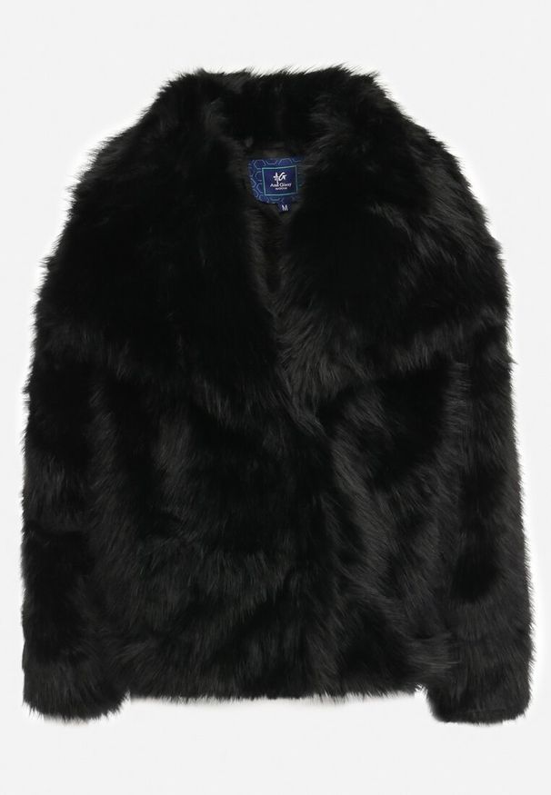 Born2be - Czarna Kurtka Futro z Wsuwanymi Kieszeniami Liriena. Okazja: na spacer, na co dzień. Kolor: czarny. Materiał: futro. Styl: elegancki, casual, klasyczny