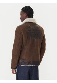 Aeronautica Militare Kurtka skórzana 252PN0164U100893 Brązowy Regular Fit. Kolor: brązowy. Materiał: skóra #4