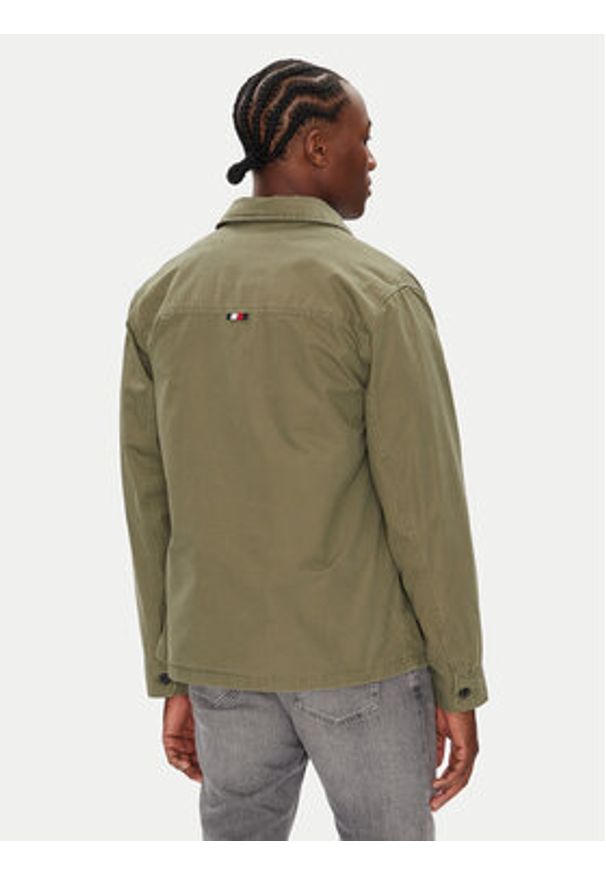 TOMMY HILFIGER - Tommy Hilfiger Kurtka przejściowa MW0MW39634 Zielony Regular Fit. Kolor: zielony. Materiał: bawełna