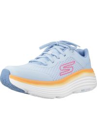 skechers - Kapcie SKECHERS MAX CUSHIONING ENDEA Niebieski. Kolor: niebieski. Materiał: syntetyk, tkanina, materiał. Sport: fitness