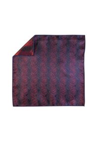 Modini - Granatowa poszetka we wzór EC1. Kolor: niebieski. Materiał: żakard, tkanina #1