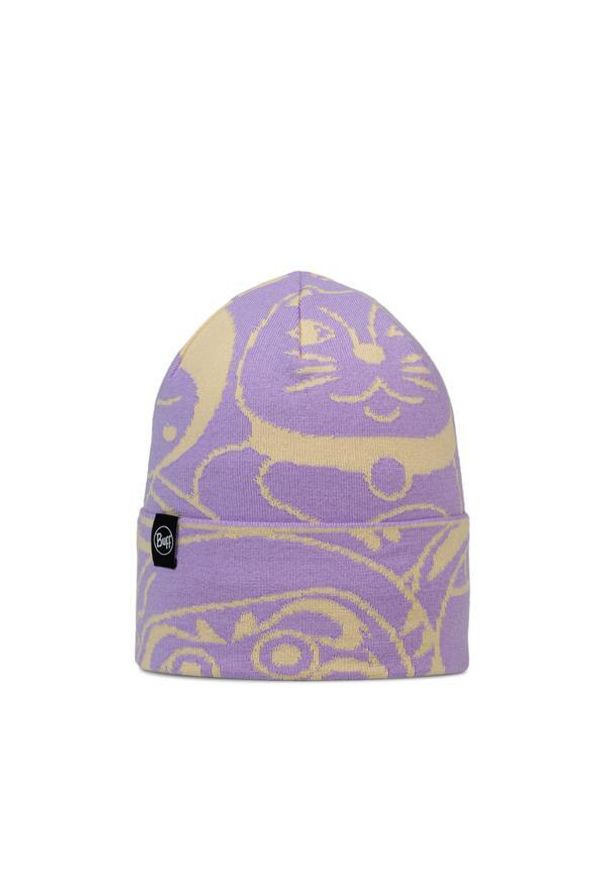 Buff - Bandana BUFF KNITTED BEANIE ERLAN. Kolor: fioletowy. Sezon: zima. Styl: sportowy