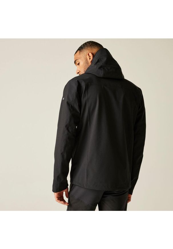 Regatta - Kurtka turystyczna przeciwdeszczowa męska Birchdale wodoodporna. Kolor: szary, wielokolorowy, brązowy. Materiał: poliester, tkanina. Sport: turystyka piesza