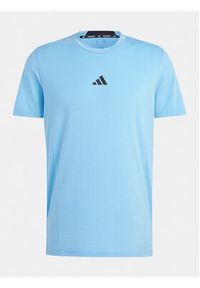 Adidas - adidas Koszulka techniczna Designed for Training IS3830 Błękitny Slim Fit. Kolor: niebieski. Materiał: syntetyk