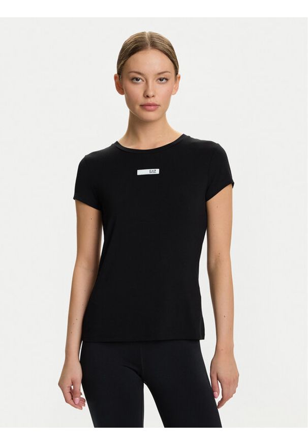 EA7 Emporio Armani T-Shirt 7W000673 AF12945 UC001 Czarny Slim Fit. Kolor: czarny. Materiał: syntetyk