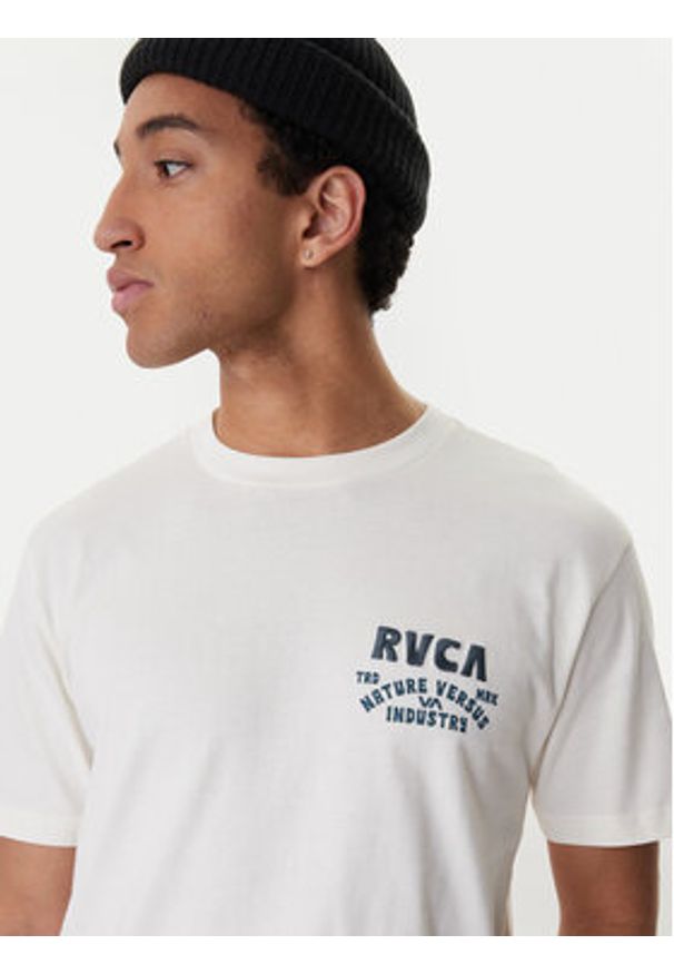 RVCA T-Shirt EVYZT00297 Écru Regular Fit. Kolor: kremowy. Materiał: bawełna