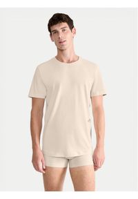 Sloggi T-Shirt 10215508 Beżowy Regular Fit. Kolor: beżowy. Materiał: bawełna