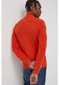 Superdry - Sweter wełniany. Okazja: na co dzień. Kolor: pomarańczowy. Materiał: wełna. Długość rękawa: długi rękaw. Długość: krótkie. Styl: casual