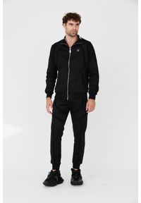 Philipp Plein - PHILIPP PLEIN Czarna bluza dresowa Jogging Zipped Jacket. Kolor: czarny. Materiał: dresówka