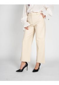 Pinko Spodnie "Accalcare" | 1V10LB Y7MN | Accalcare Pantalone | Kobieta | Beżowy. Stan: podwyższony. Kolor: beżowy. Materiał: skóra ekologiczna