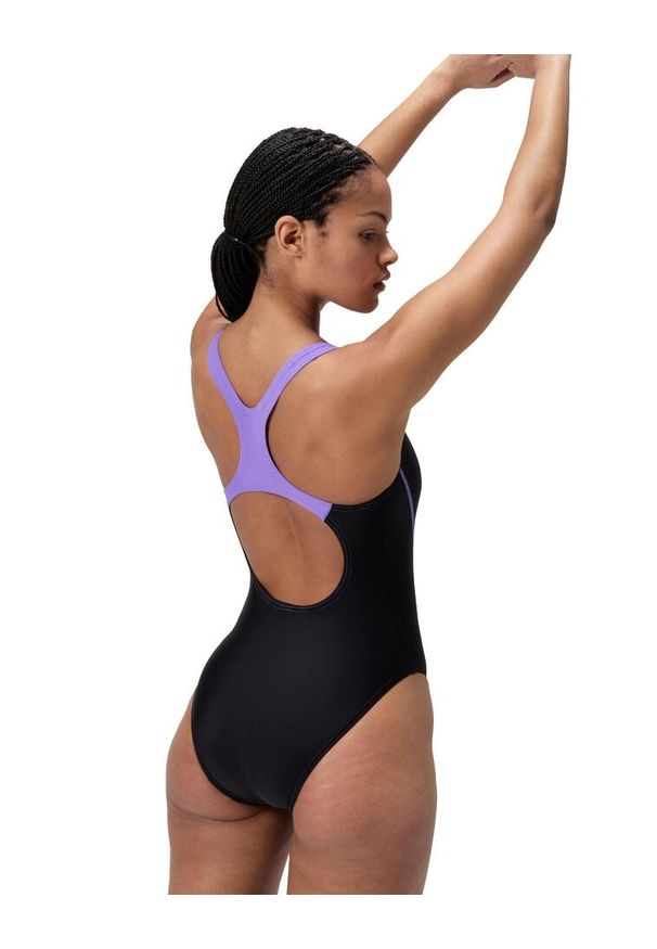 Strój kąpielowy jednoczęściowy damski na basen Speedo Logo Medalist. Kolor: fioletowy, pomarańczowy, wielokolorowy, czarny