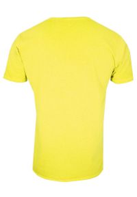 Brave Soul - Żółty T-Shirt (Koszulka) Bez Nadruku -BRAVE SOUL- Męski, Okrągły Dekolt, Fluo, Intensywny Kolor. Okazja: na co dzień. Kolor: wielokolorowy, złoty, żółty. Materiał: bawełna. Styl: casual #2