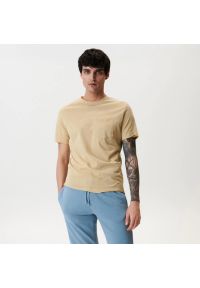 Sinsay - Koszulka comfort - Beżowy. Kolor: beżowy