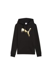 Puma - Damska bluza z kapturem ESS METALLIC PUMA. Typ kołnierza: kaptur. Kolor: czarny. Sport: bieganie