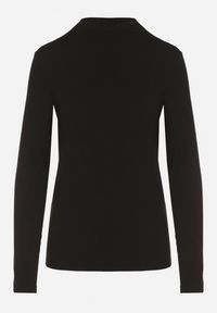 Born2be - Czarna Bawełniana Bluzka Ozdobiona Guzikami Tusreena. Okazja: na co dzień. Kolor: czarny. Materiał: bawełna. Wzór: aplikacja. Styl: klasyczny, casual, elegancki #3