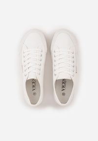 Renee - Białe Trampki VICES z Napisem Rioselle. Okazja: na co dzień. Kolor: biały. Materiał: skóra, materiał, dresówka. Wzór: napisy. Sezon: wiosna. Styl: casual, elegancki #3