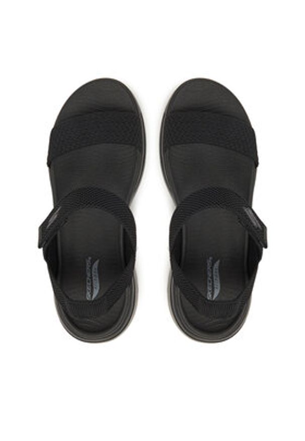 skechers - Skechers Sandały Go Walk Arch Fit Sandal-Polished 140264/BBK Czarny. Kolor: czarny. Materiał: materiał