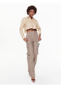 Remain Spodnie materiałowe Canvas RM2158 Beżowy Relaxed Fit. Kolor: beżowy. Materiał: bawełna, materiał