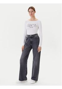Guess Body W5YP05 K68D2 Biały Slim Fit. Kolor: biały. Materiał: wiskoza