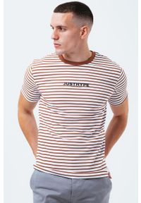 Hype T-shirt bawełniany STRIPE kolor brązowy wzorzysty. Kolor: brązowy. Materiał: bawełna