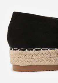 Renee - Czarne Espadryle na Plecionej Podeszwie Sirelora. Okazja: na co dzień. Kolor: czarny. Wzór: ażurowy. Sezon: lato. Obcas: na platformie. Styl: boho, casual, elegancki #6