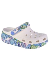 Klapki Crocs Cutie Crush Butterfly Kids Clog 208298-94S białe. Okazja: na plażę. Kolor: biały. Materiał: materiał. Wzór: kolorowy #1