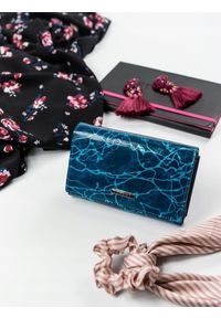 LORENTI - Skórzany portfel damski niebieski Lorenti 76112. Kolor: niebieski. Materiał: skóra #1