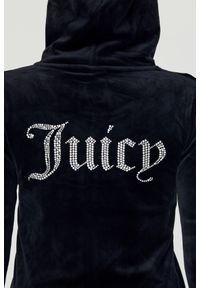 Juicy Couture - JUICY COUTURE Czarna bluza Heart Diamante. Kolor: czarny. Materiał: poliester. Styl: elegancki #8