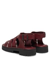 Fracap Sandały D031 Bordowy. Kolor: czerwony. Materiał: skóra #4