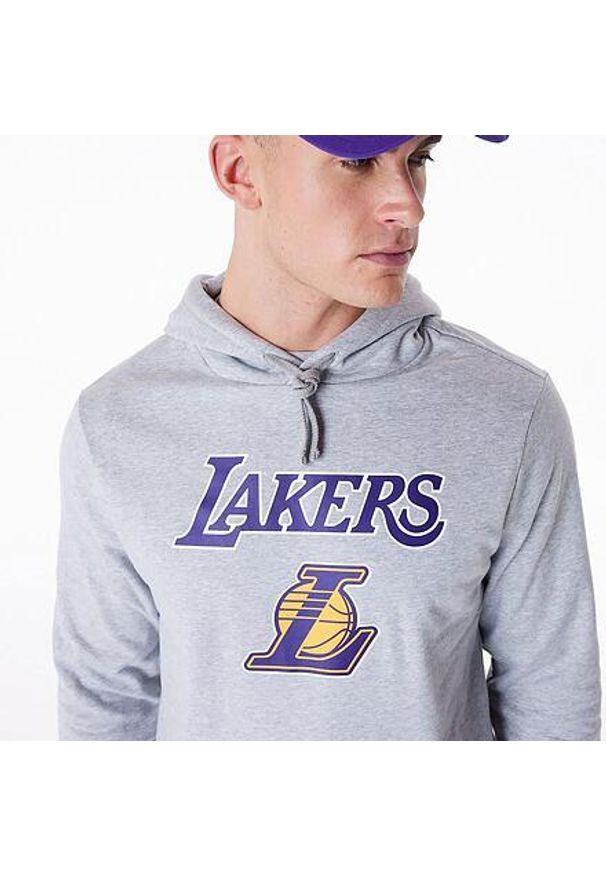 Bluza męska New Era NBA Regular Hoody Los Angeles Lakers. Kolor: szary