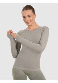 4f - 4F Longsleeve slim do jogi i pilatesu szybkoschnący damski - zielony M/L. Kolor: zielony. Materiał: prążkowany, dzianina, materiał, syntetyk, włókno. Długość rękawa: długi rękaw. Sport: joga i pilates