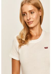 Levi's® - Levi's - T-shirt 37697.0000-Neutrals. Okazja: na spotkanie biznesowe. Kolor: biały. Materiał: dzianina. Wzór: aplikacja. Styl: biznesowy #2