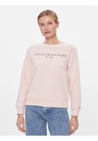 TOMMY HILFIGER - Tommy Hilfiger Bluza Logo WW0WW39791 Różowy Regular Fit. Kolor: różowy. Materiał: syntetyk, bawełna #1