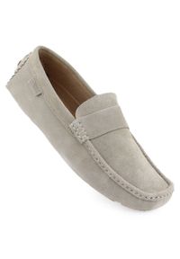 Big-Star - Skórzane mokasyny męskie półbuty beżowe Big Star RR174050. Kolor: beżowy. Materiał: zamsz, nubuk. Sezon: lato #1