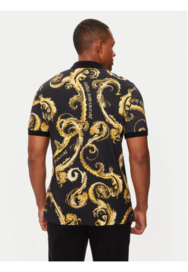 Versace Jeans Couture Polo 77GAG6S0 Czarny Regular Fit. Typ kołnierza: polo. Kolor: czarny. Materiał: bawełna