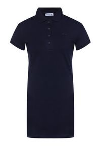 Lacoste Sukienka codzienna EF5473 Granatowy Slim Fit. Okazja: na co dzień. Kolor: niebieski. Materiał: bawełna. Typ sukienki: proste. Styl: casual