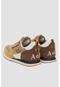Aeronautica Militare - AERONAUTICA MILITARE Beżowo-brązowe sneakersy męskie ze skórą zamszową, Rozmiar 43. Okazja: na co dzień. Kolor: beżowy. Materiał: skóra, zamsz #3